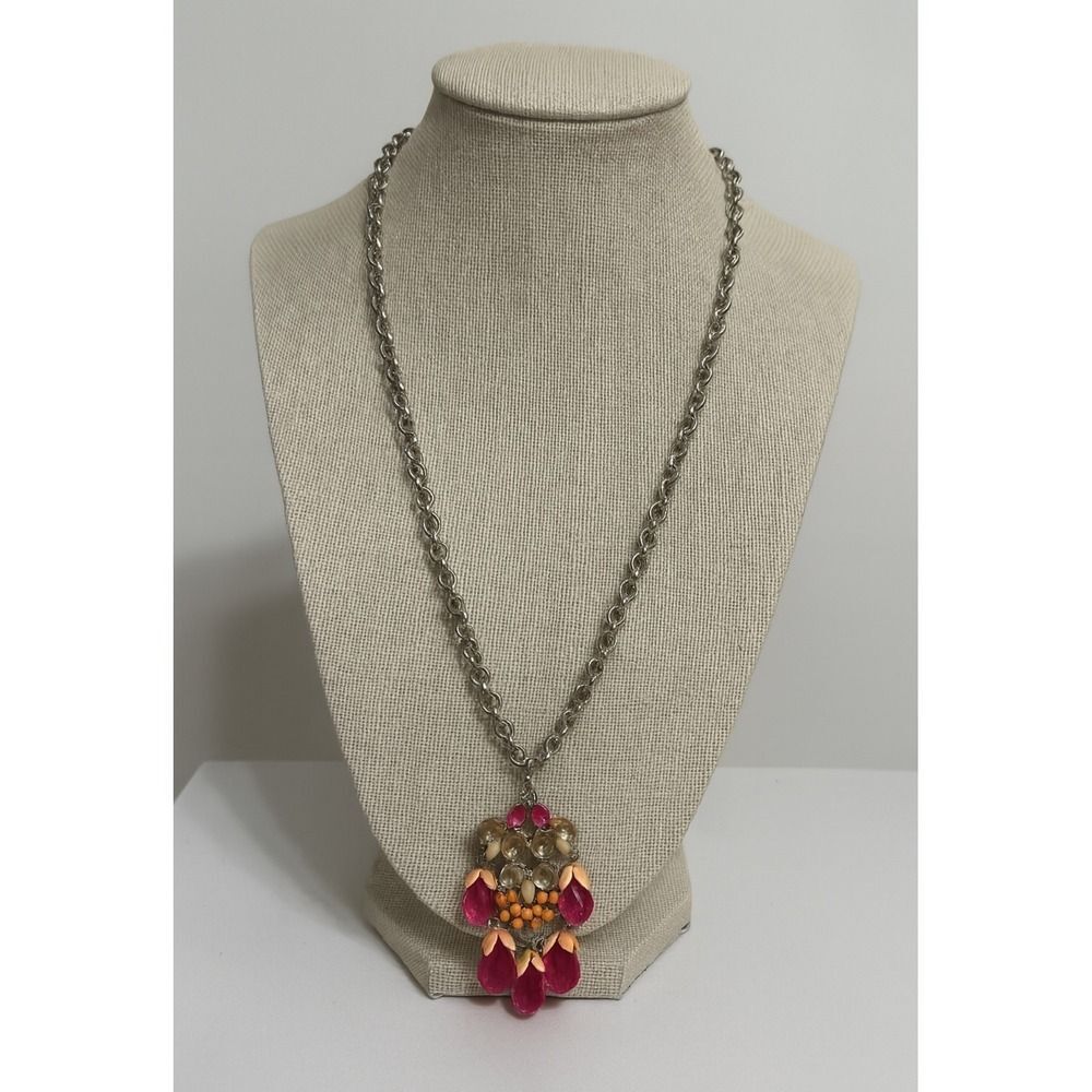 Vintage Y2K Women's Colorful Long Dangle‎ Beaded Rhinestone Opera Chain Necklace
